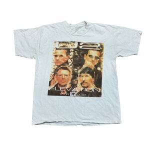 Vintage 2001 U2 Elevation Tour Band Tee Shirt Men's Large Bono